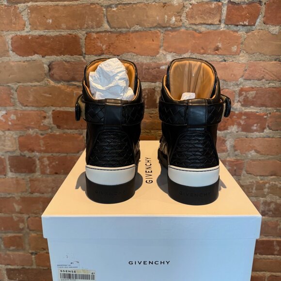 Givenchy Tyson High-Top Sneakers – Black Woven Leather Size 41 (US 8) | w/ Box - Picture 3 of 7